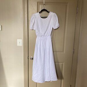 Reformation Anneliese Linen White Midi Dress Open Back sz.4